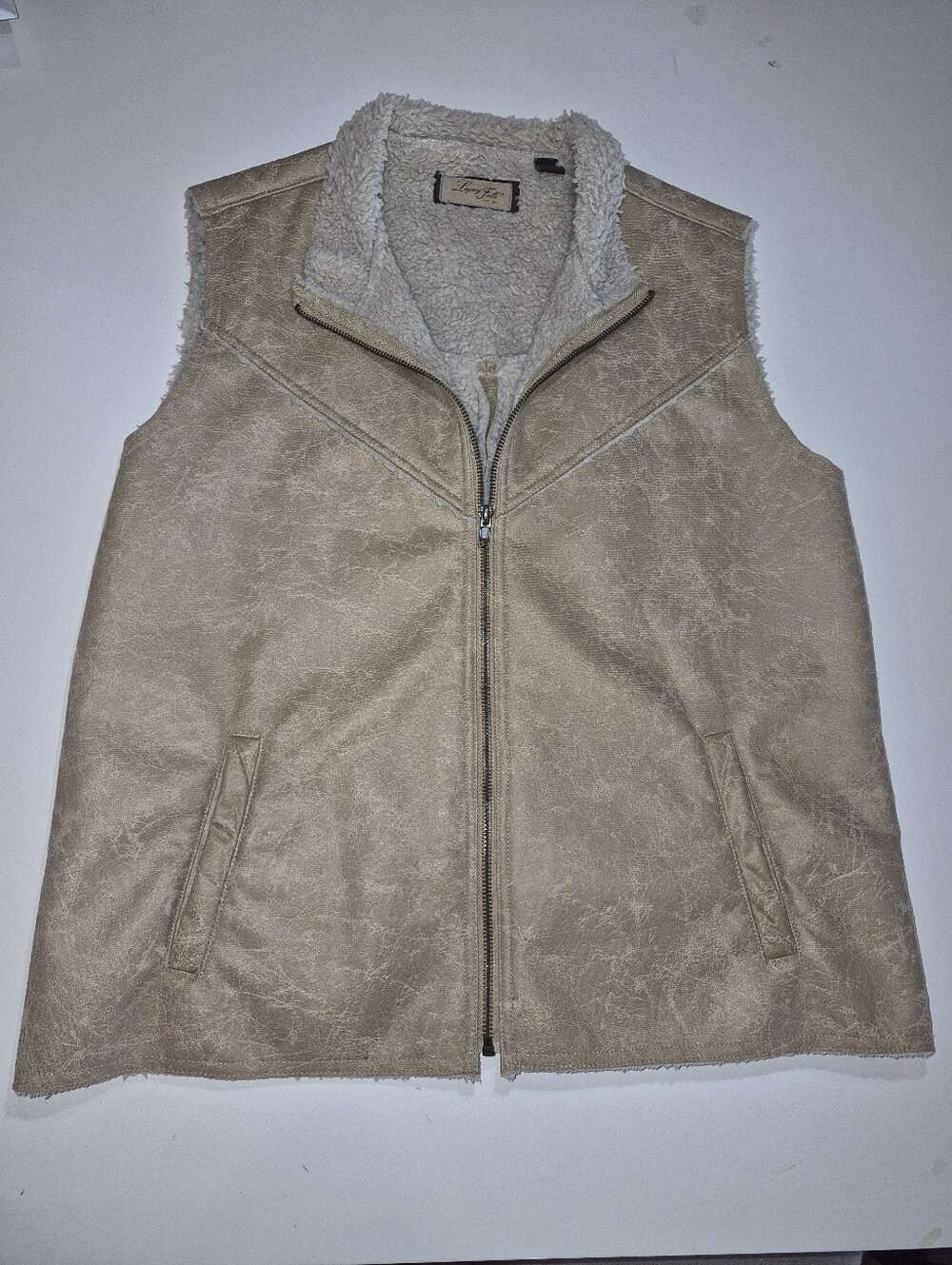 Legacy Falls flagstone-colored faux suede full-zip vest